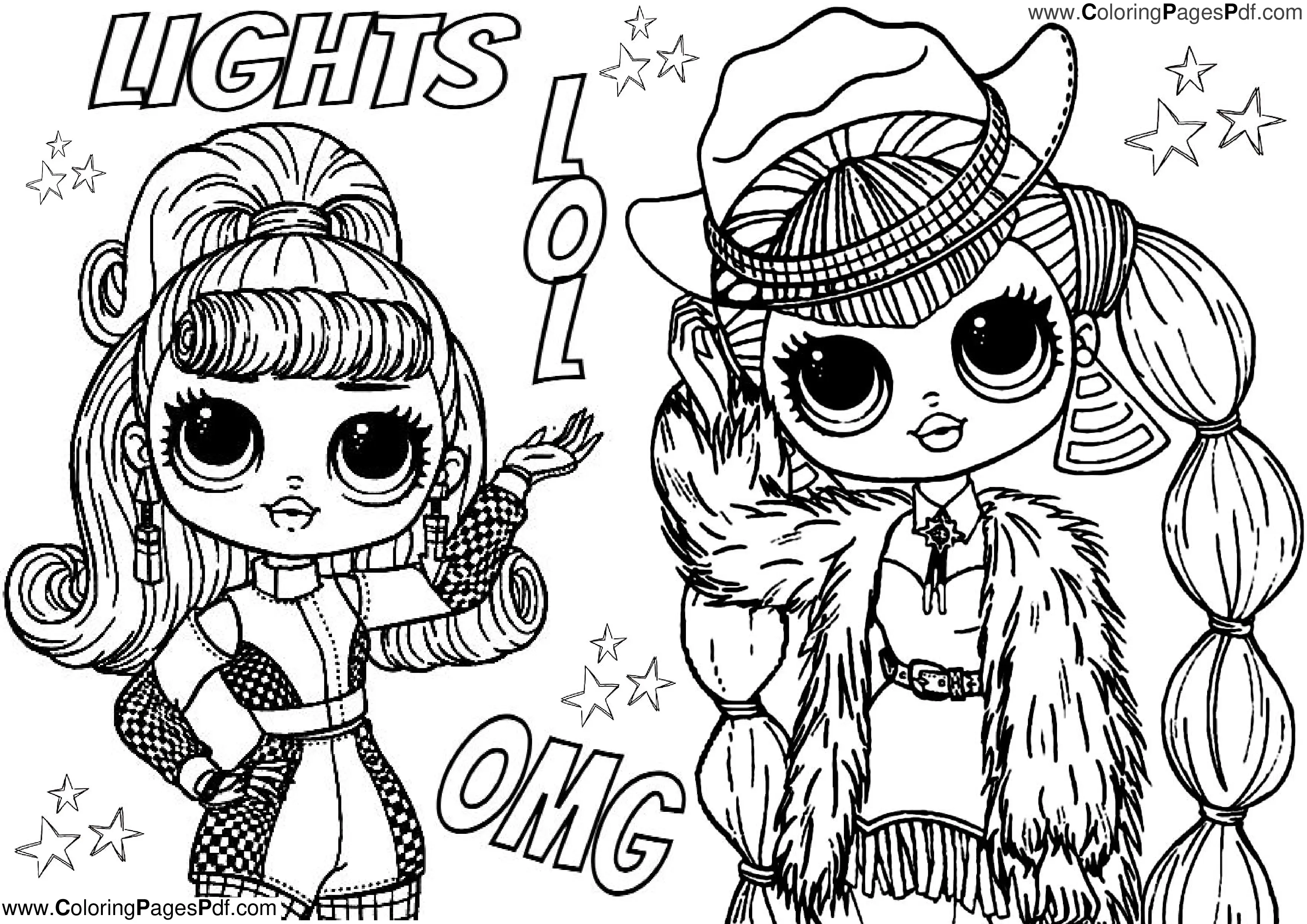 Lol omg lights coloring pages