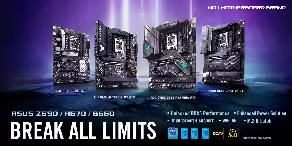 ASUS New Intel Z690, H670, B660 and H610 Motherboards