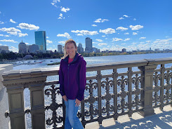 Walking across a bridge in Boston