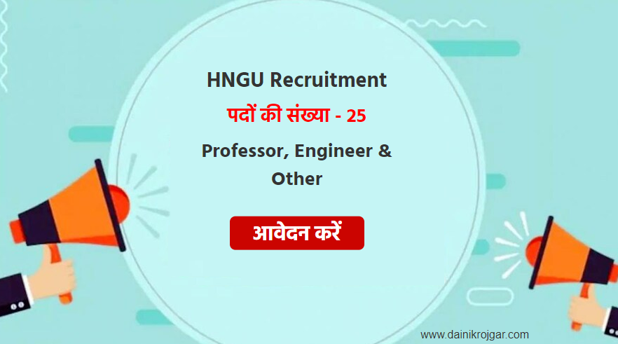 HNGU Professor, Engineer & Other 25 Posts