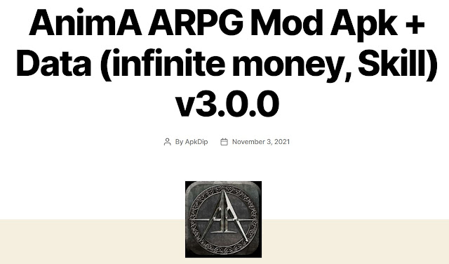 Exemple de mod AnimA ARPG avec or infini et skills infini