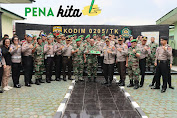 Dirgahayu TNI Ke 78, Kapolres Tanah Karo dan Jajaran Berikan Kejutan di Makodim 0205 TK 