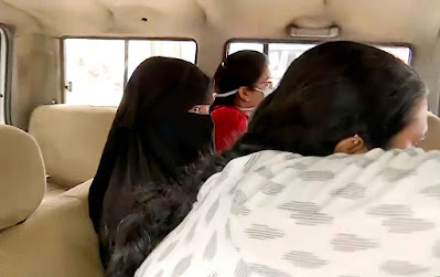 A file photo of NIA team arresting Sadia Anwar Sheikh, an accused in a case related to activities of Islamic State Khorasan Province (ISIK) in India