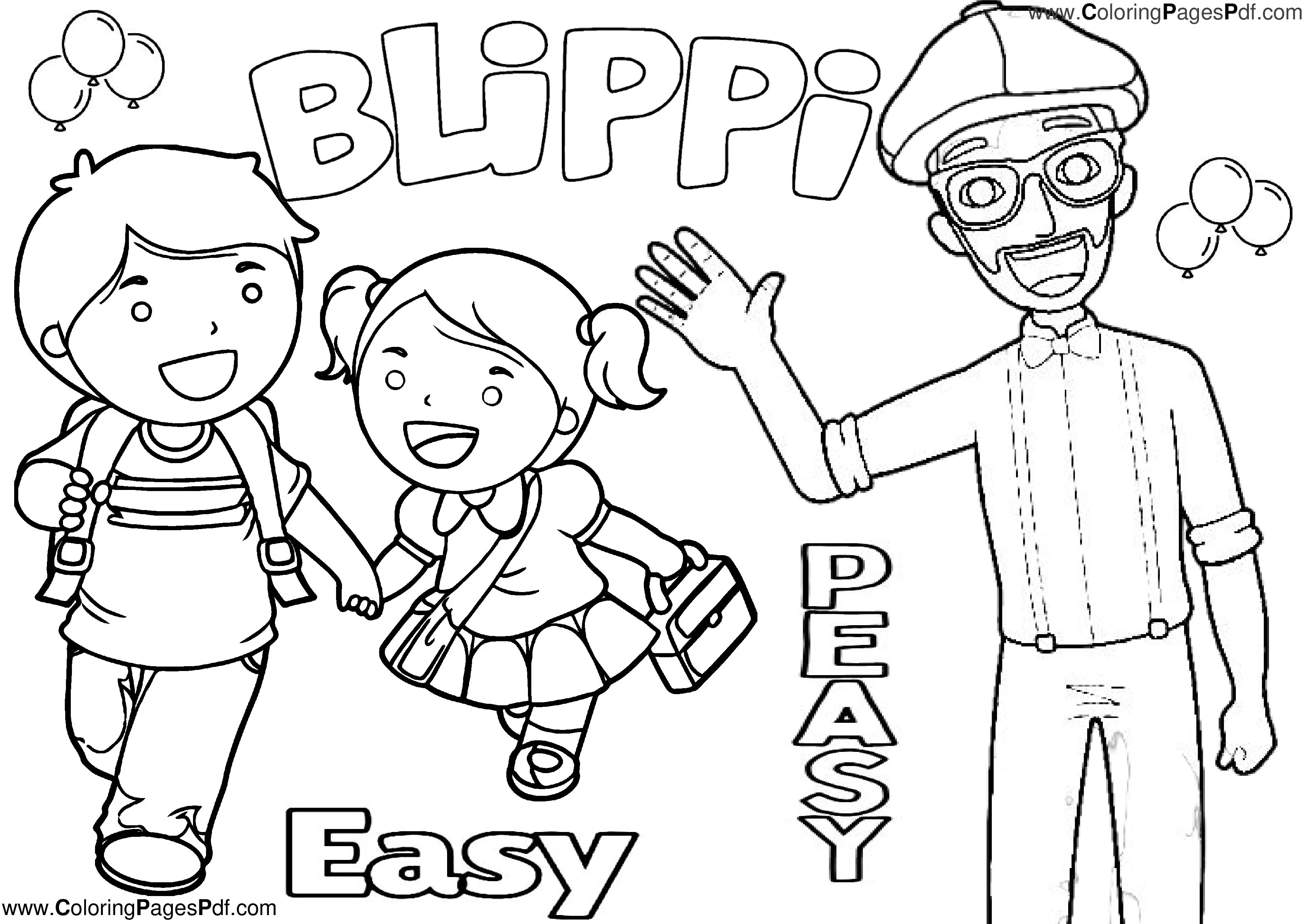 Blippi coloring pages for kids