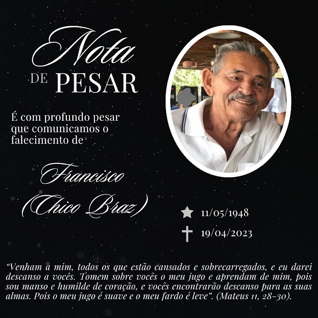 Blog de Assis Ramalho: Petrolândia perde Chico Brás, falecido na manhã  desta quarta (19) no Hospital Dr. Francisco Simões de Lima