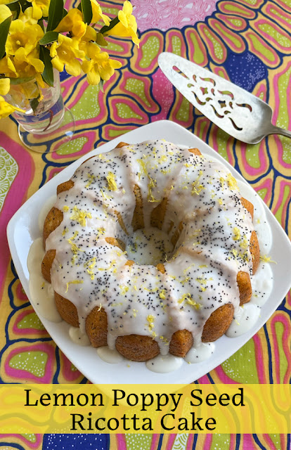 Food Lust People Love: Rich, tender and oh, so flavorful, this lemon poppy seed ricotta cake is speckled, with seeds but also tiny dots of the soft white ricotta cheese. The tart lemon glaze with the sprinkle of zest and more poppy seeds is a tasty addition.