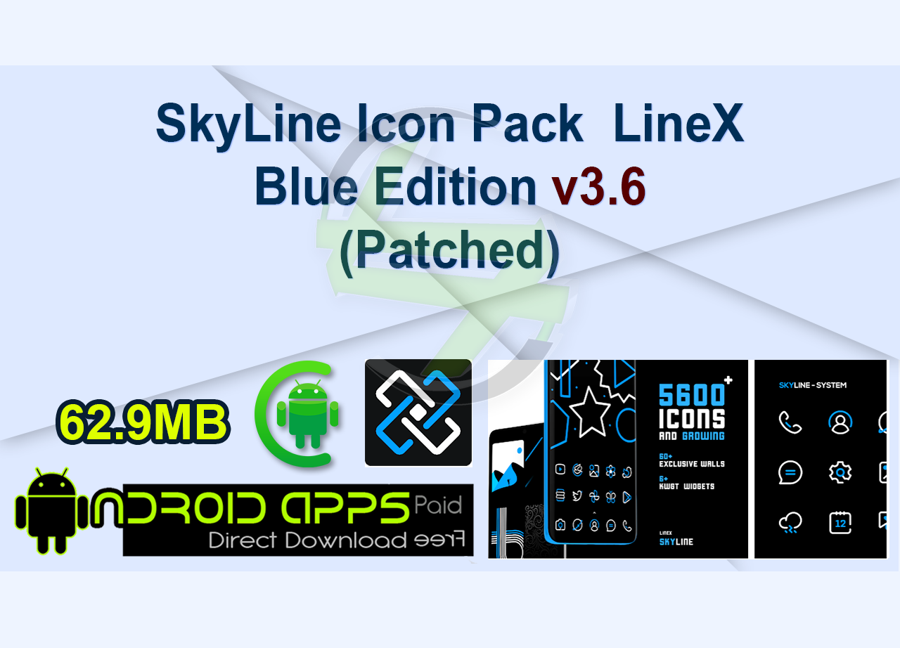 SkyLine Icon Pack : LineX Blue Edition v3.6 (Patched)