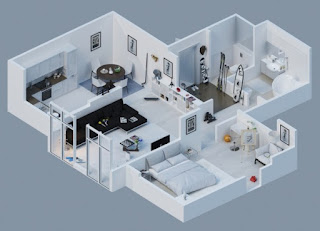 9 share Apartment Designs Shown With Rendered 3D Floor Plans