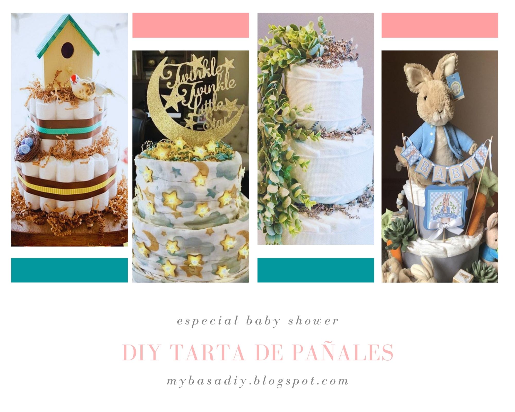 manualidades diy tarta pañales babyshower fiesta