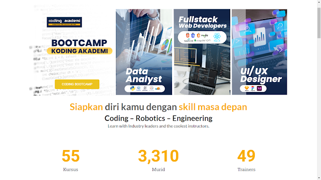 halaman website bootcamp koding akademi