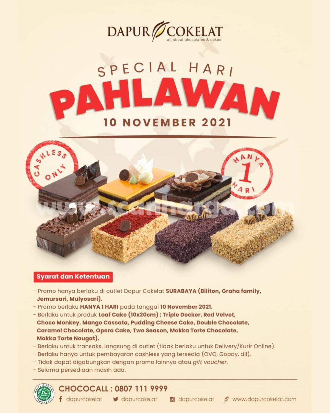 DAPUR COKELAT Promo Hari Pahlawan Semua Loaf Cake Cuma Rp101.145