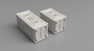 Tabletop Scifi modular Cargo containers - Render 1