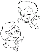 Molly and Gil- Bubble Guppies coloring page