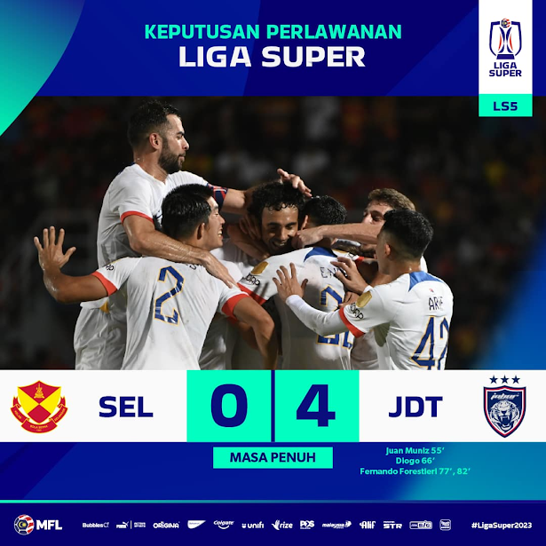 Selangor FC Dibelasah Gergasi Bola Sepak Malaysia, JDT