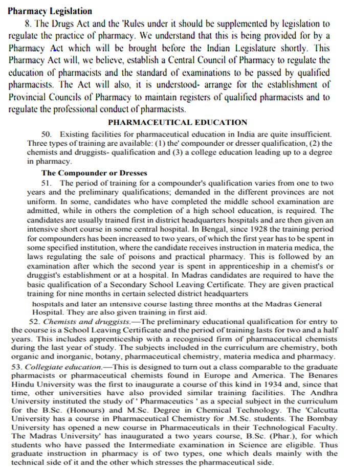 pharmacy legislation and pharmaceutical education