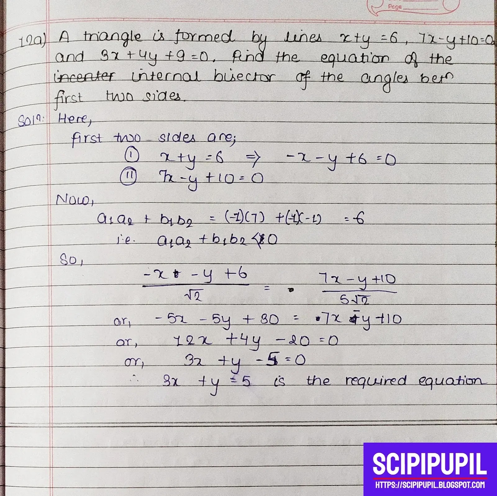 Grade 11 Analytical Geometry Exercise 2 Solutions | Basic Mathematics Grade XI by Sukunda Pustak Bhawan