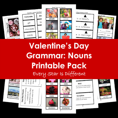Valentine's Day Grammar: Nouns Printable Pack