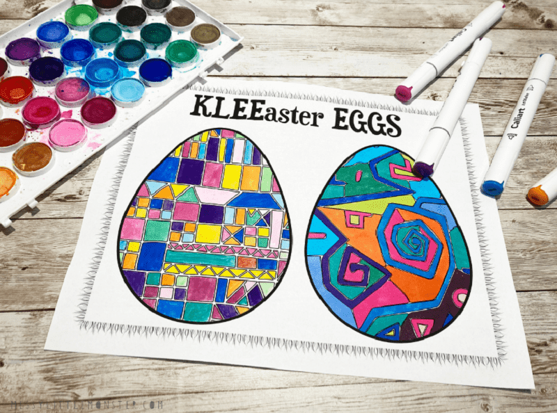 klee easter egg coloring template