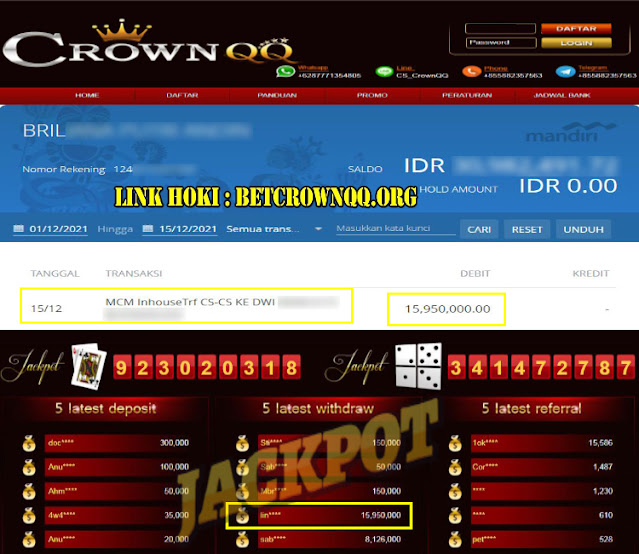 CrownQQ Agen DominoQQ BandarQ dan Domino99 Online Terbesar