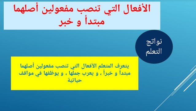 افعال التحويل للصف التاسع