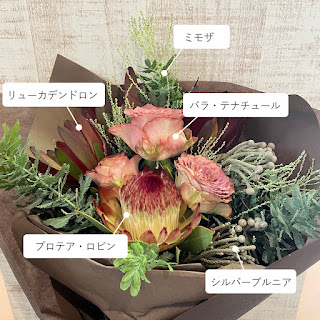 プロテアの花束　そのままドライフラワーにできるブーケの通信販売