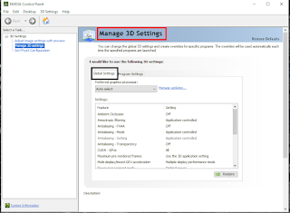 Nvidia Global settings