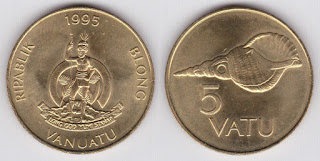 Vanuatu 5 Vatu (1983-2009) Very Fine Condition Coin @ 50