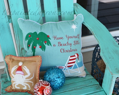 Coastal Beach Christmas Sayings on Pillows