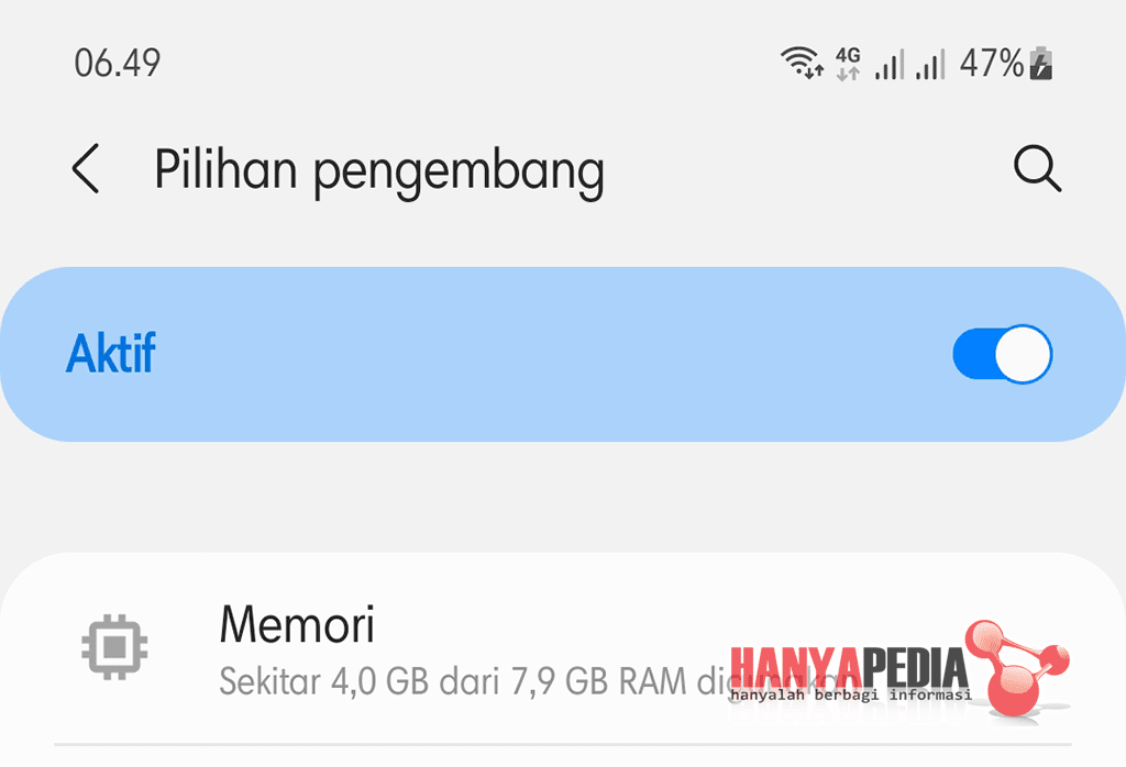 Aktifkan Mode Pengembang pada Android