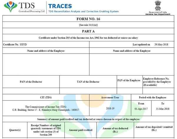 Income Tax Form 16