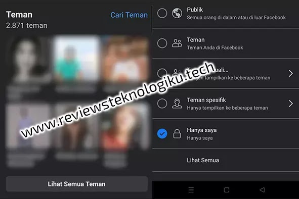 cara menyembunyikan daftar teman di facebook