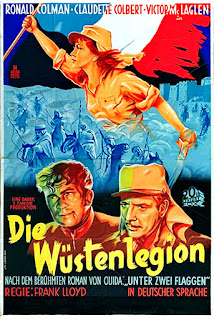 DIE WÜSTENLEGION. Cartel. Austria. BAJO DOS BANDERAS. Under Two Flags. 1936. Dirección: Frank Lloyd. Reparto: Ronald Colman, Claudette Colbert, Victor McLaglen, Rosalind Russell, Gregory Ratoff, Nigel Bruce, C. Henry Gordon, Herbert Mundin, John Carradine, Lumsden Hare.