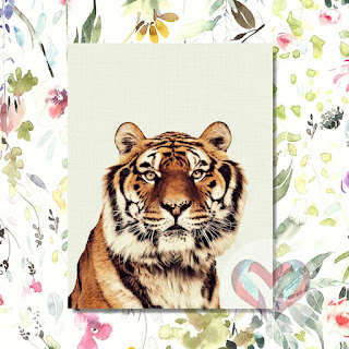 Porträtt av en vild tiger. Kattdjur.