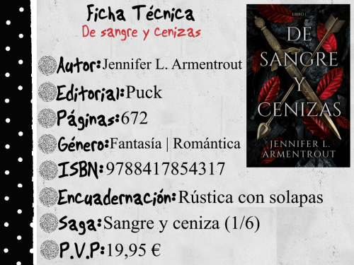 Letras, Libros y Más: Reseña De sangre y cenizas de Jennifer L. Armentrout