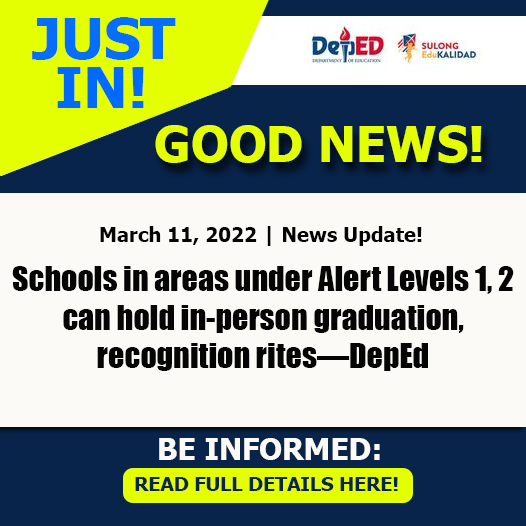 DepEd In-person end-of-school-year rites SY 2021-2022 will be allowed