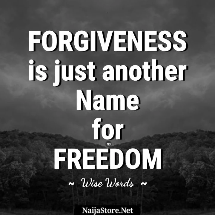 Quote: FORGIVENESS is just another name for FREEDOM - Wise Words