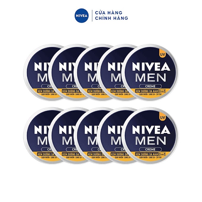 Mall Shop [ nivea.officialstore ] Bộ 10 Kem dưỡng da nam Nivea Men Creme 3 trong 1 30ml/ hộp - 83923