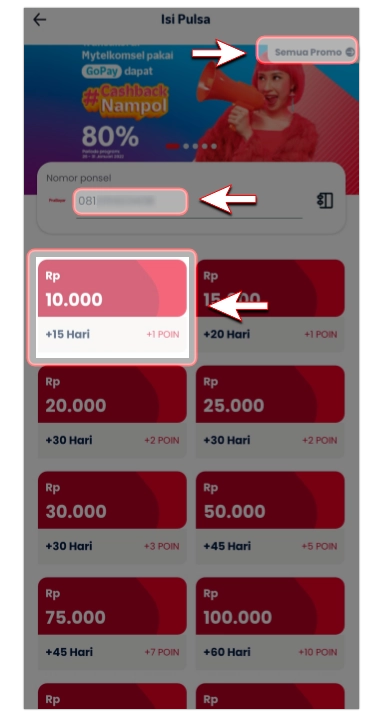Cara membeli pulsa telkomsel menggunakan ovo di mytelkomsel