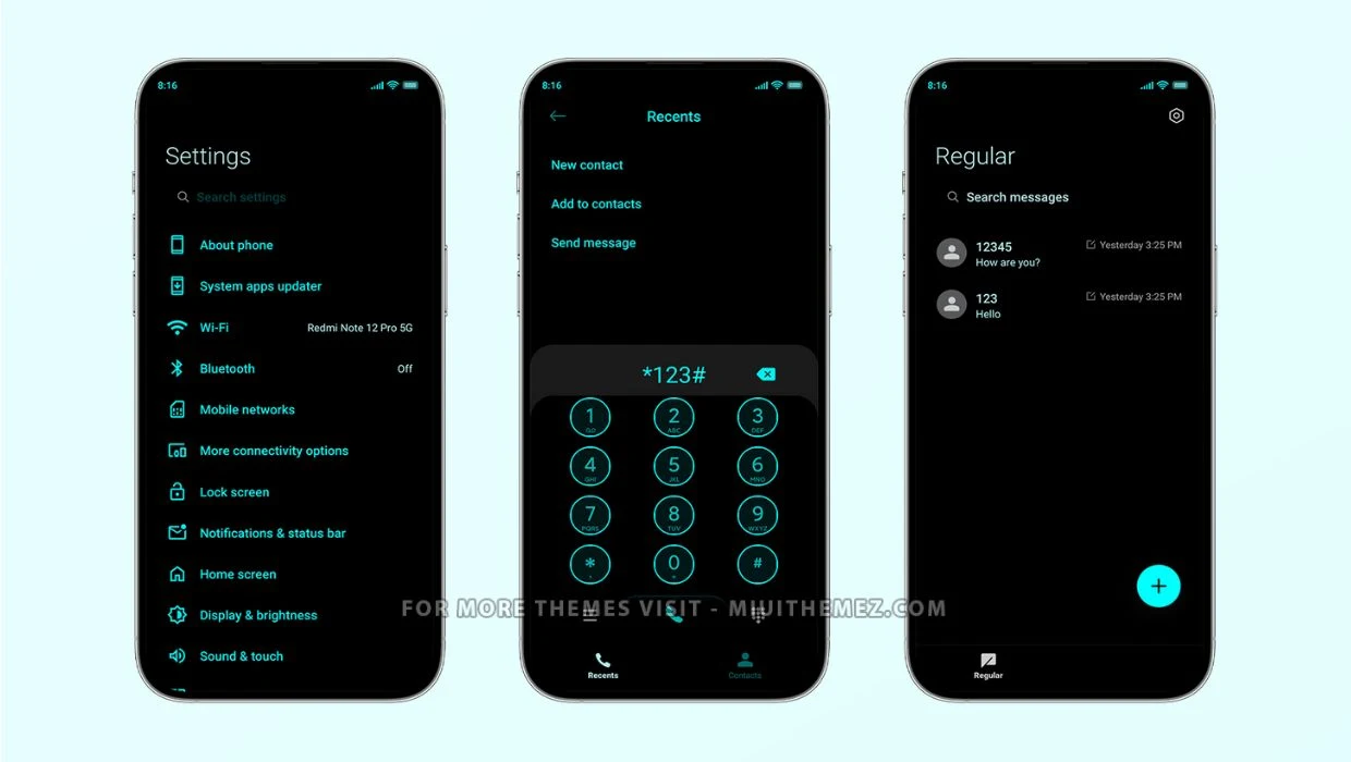 Hyper Cyano Dark Mode HyperOS Theme