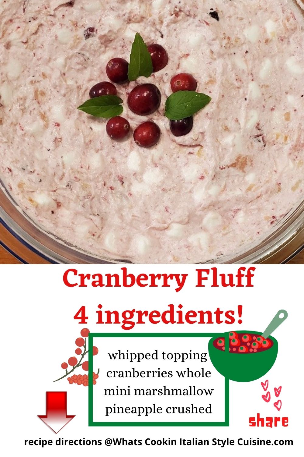 this is a pin for later how to make cranberry fluff