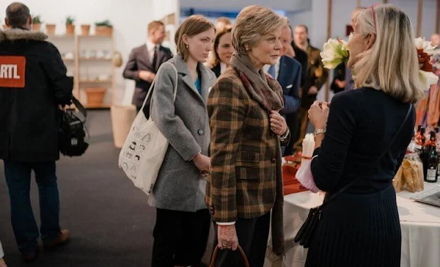 Grand Duchess Maria Teresa of Luxembourg and Princess Marie-Astrid visited the Bazar am Zelt in the Fondation Chome