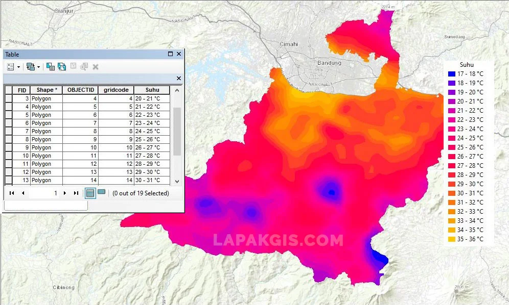 Shapefile Suhu Rata-rata Udara dan Permukaan Tanah