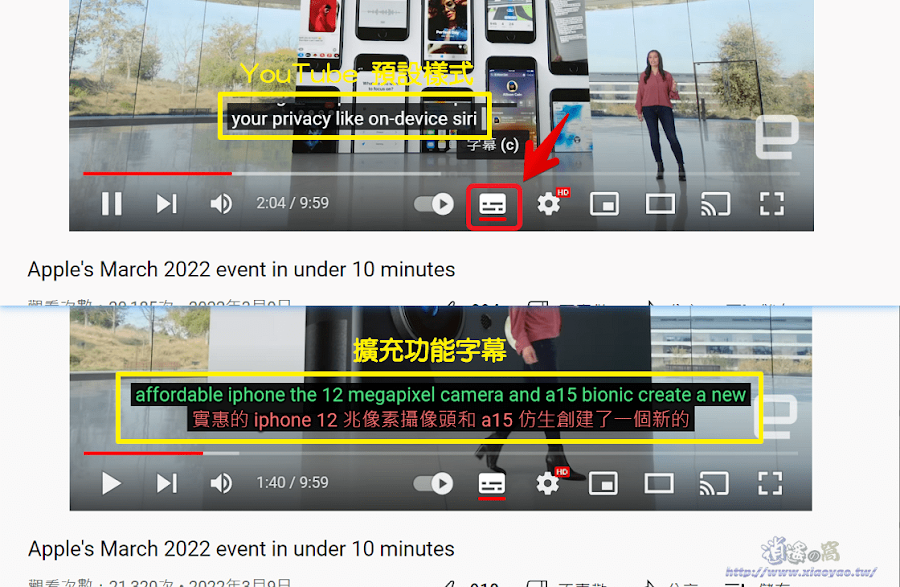 YouTube™ 雙字幕擴充功能