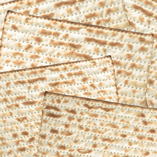 pieces of matzah overlaid atop one another