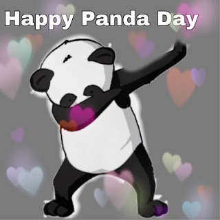 Happy panda day greeting card