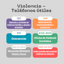 VIOLENCIA - TELÉFONOS ÚTILES