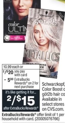 Got2b Metallic Hair Color CVS Deals