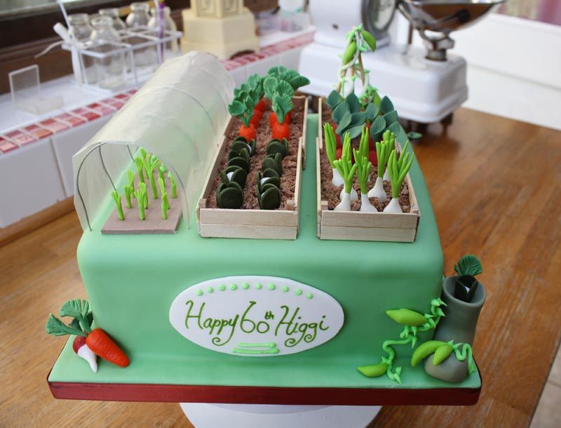 garden theme cake