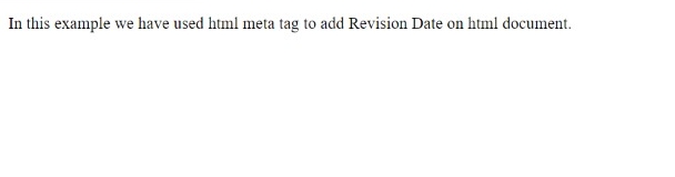 html Meta Revision Date Example
