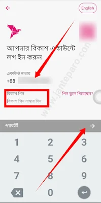 বিকাশ ব্যালেন্স চেক